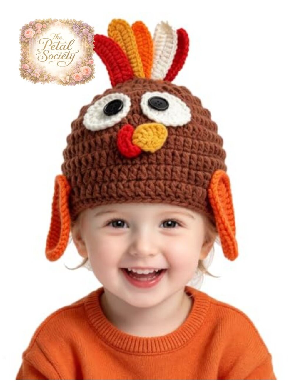 Turkey Beanie Hat with Ear Flaps Thanksgiving Fall Winter Skull Cap